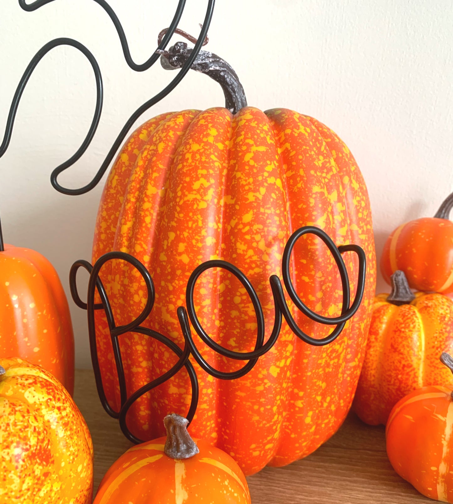 ‘Boo’ Pumpkin Wire Words