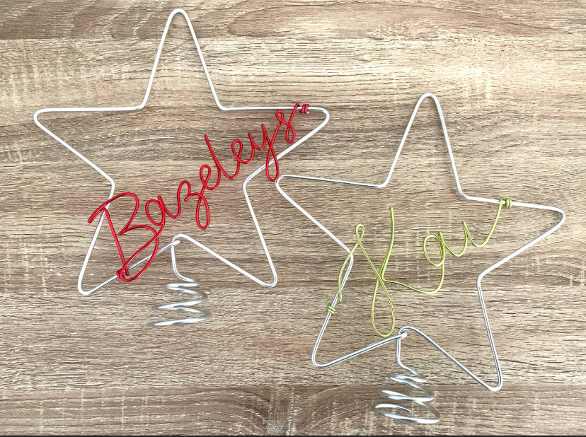 Personalised Star Christmas Tree Topper