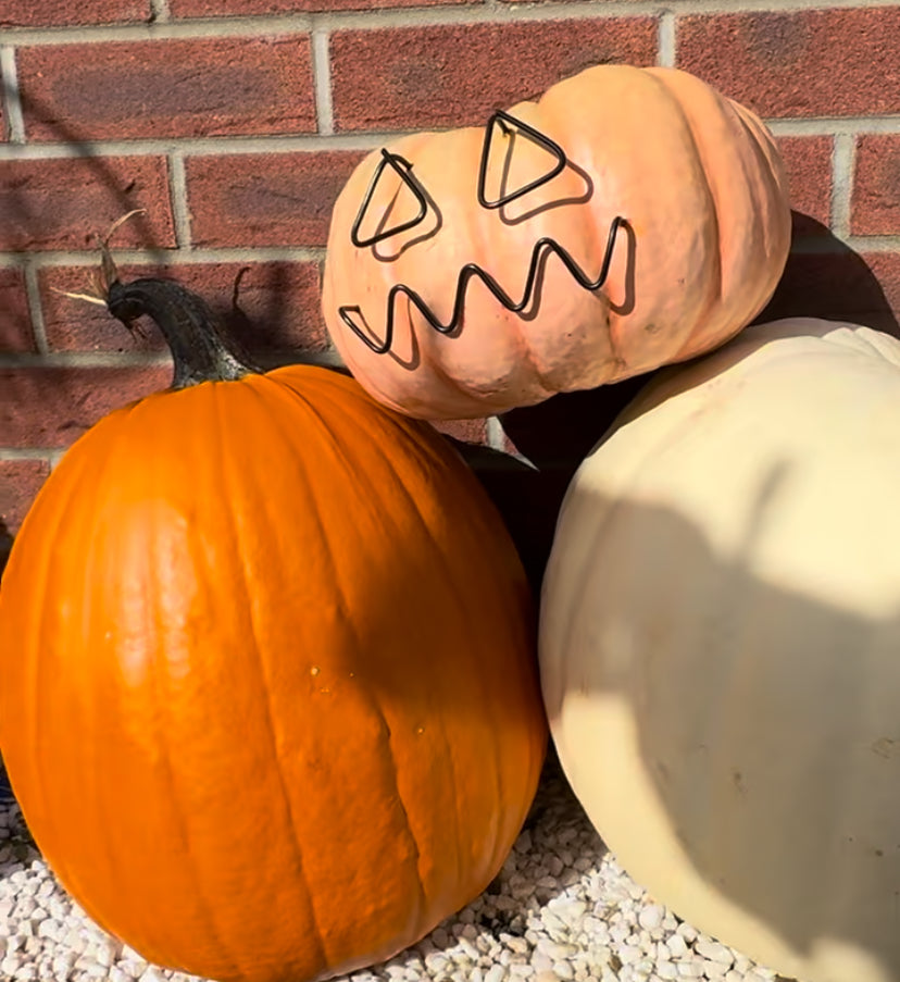 Spooky Face Pumpkin Wire Art
