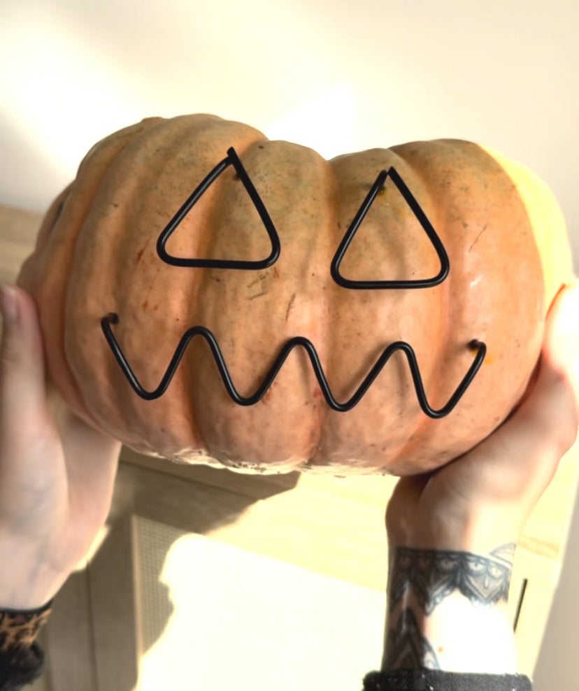 Spooky Face Pumpkin Wire Art