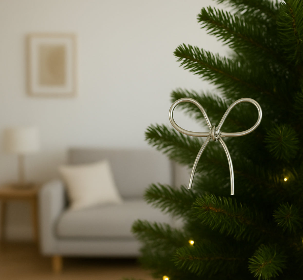 Minimalist Bow Christmas Tree Ornament - Set of 3 or 5
