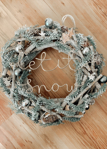 Wreath Wire Words - HoHoHo - Let it Snow - Merry Christmas - Blessed