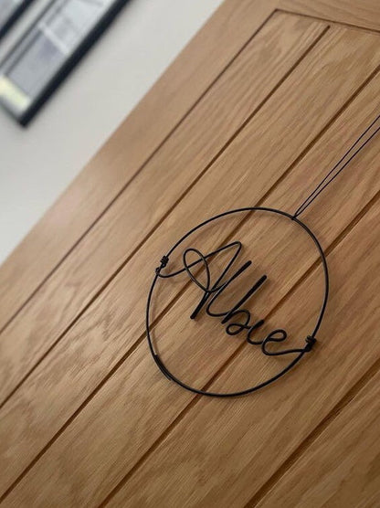 Personalised Door Name Sign in circle